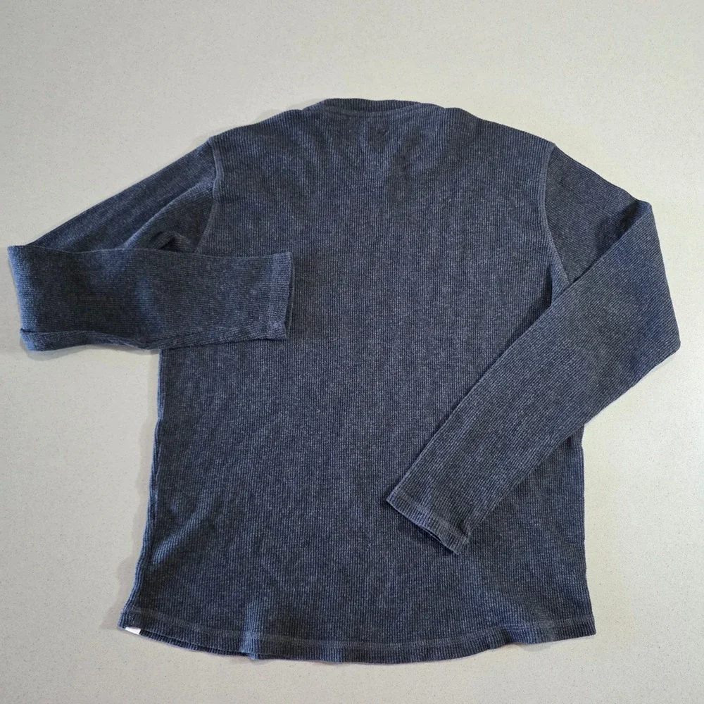 LIV Outdoor Mens Large Charcoal Gray Ribbed Thermal Long Sleeve Crew Neck Shirt